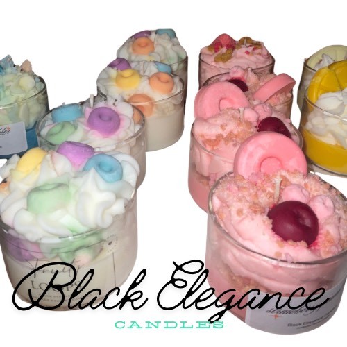 Black Elegance Handmade Dessert Candles